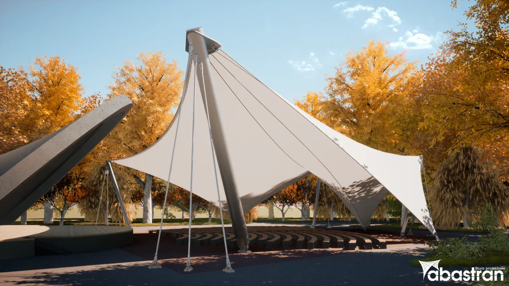 Koncepcja zadaszenia w Parku Praskim w Warszawie — PVC — Warszawa Park Praski, Polska