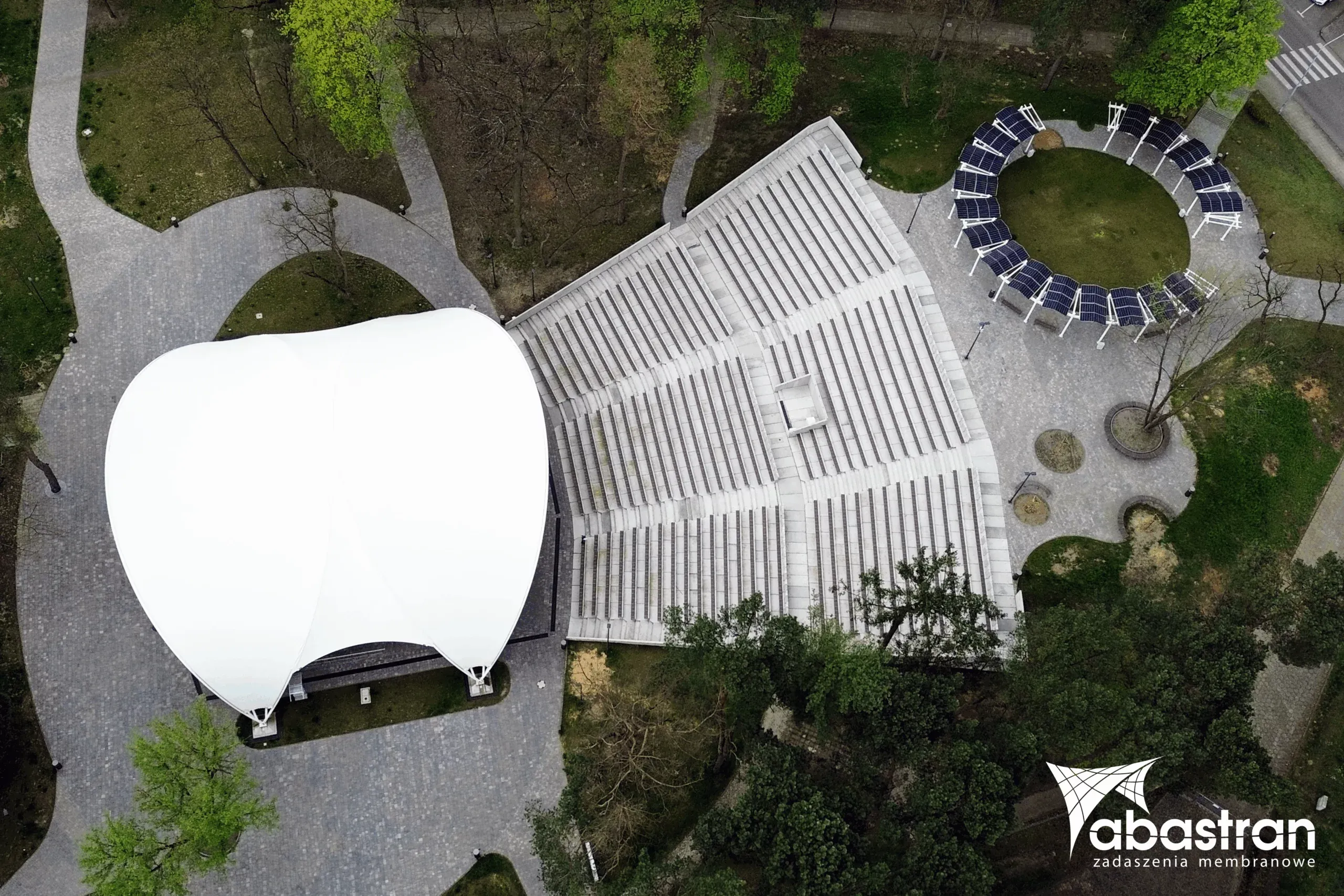 Zadaszenie sceny amfiteatru w Czarnkowie — PTFE — Czarnków, Polska