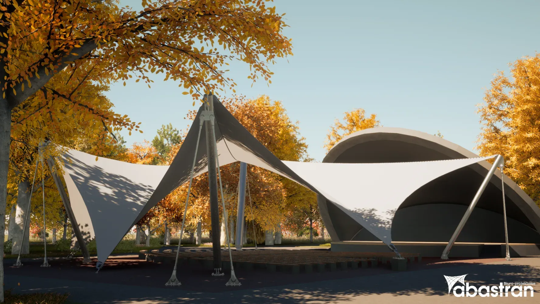 Koncepcja zadaszenia w Parku Praskim w Warszawie — 2