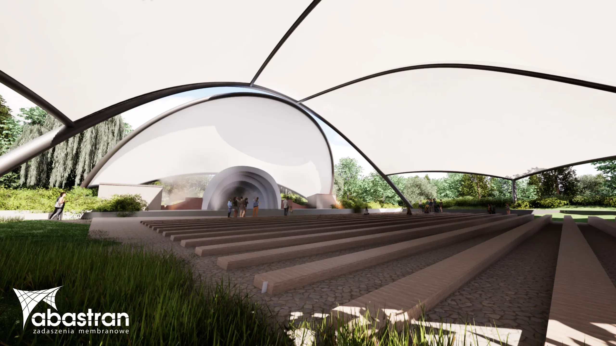 Projekt koncepcyjny zadaszeń amfiteatru i widowni w Połczynie-Zdroju — 2