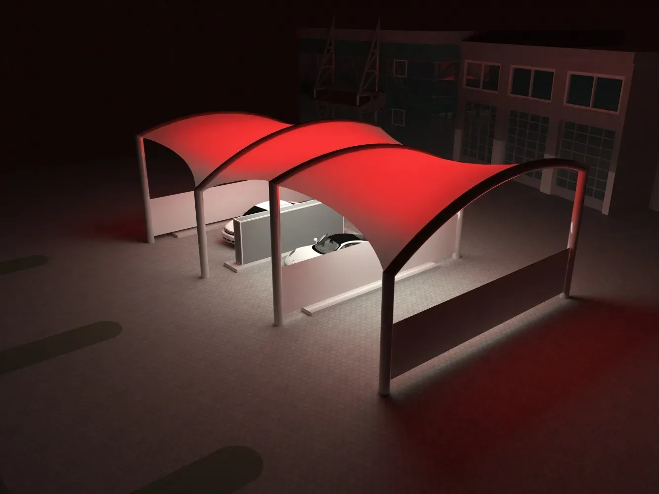 Modułowe zadaszenie myjni samochodowej — 7