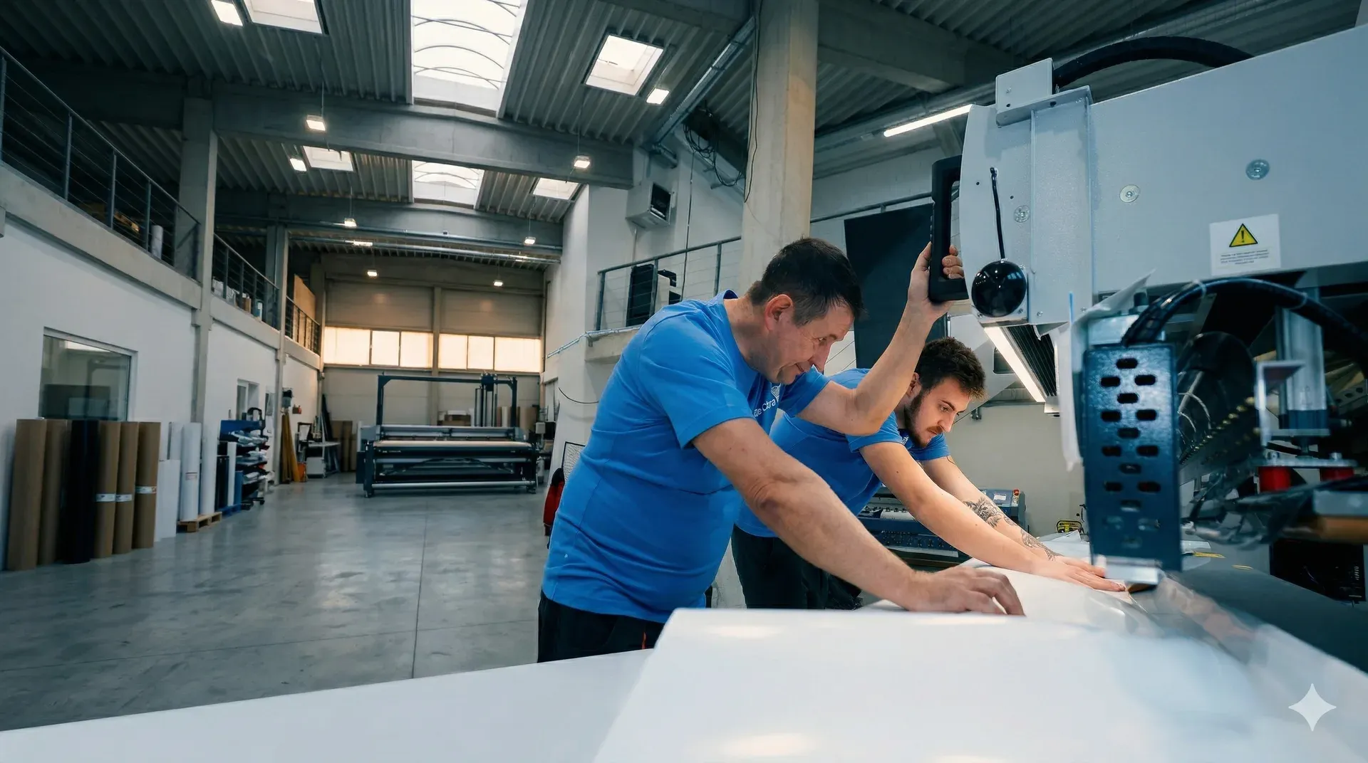 Zgrzewanie membrany PVC na hali produkcyjnej