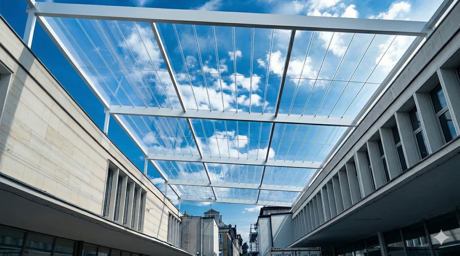 Poduszki pneumatyczne ETFE na konstrukcji stalowej